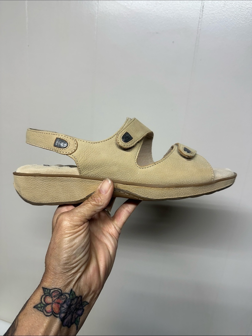 SoftWalk Beige Open-Back Comfort Sandal